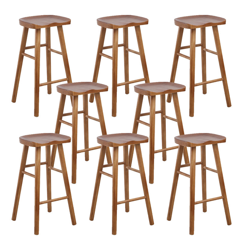 Modern Solid Wood Bar Stool Backless Counter Stool for Restaurant