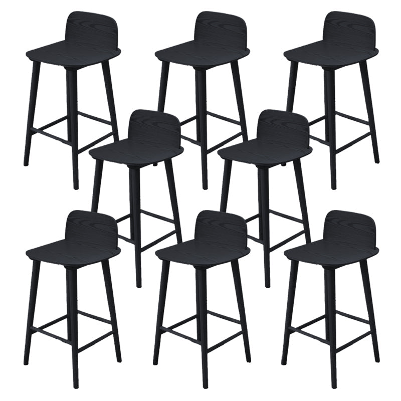 Contemporary Low Back Bar Stool Rubberwood Bar Stool for Indoor