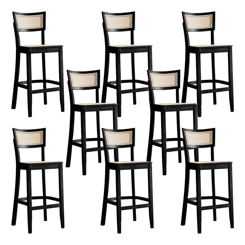 Solid Wood Living Room Barstool Contemporary Rattan Bar Stool