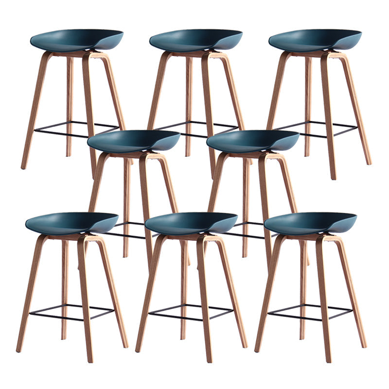 Tabouret de bar à jambes en bois massif scandinave tabouret de bar sans bras en plastique