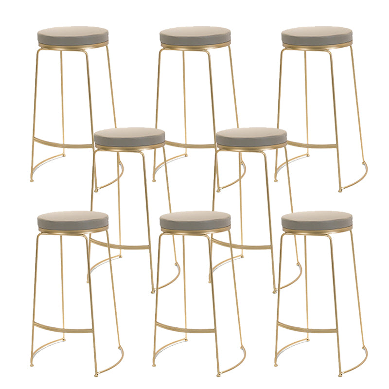 Leather Bar Stool Glam Armless Counter Stool for Living Room