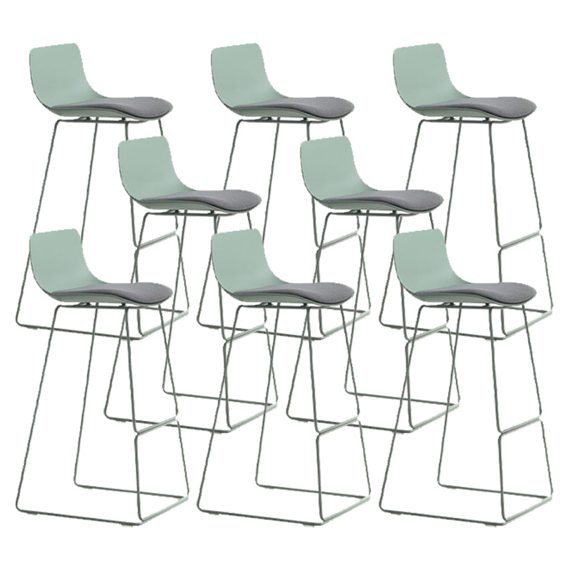 Industrial Indoor Armless Stool Plastic Bar Stool with Upholstered