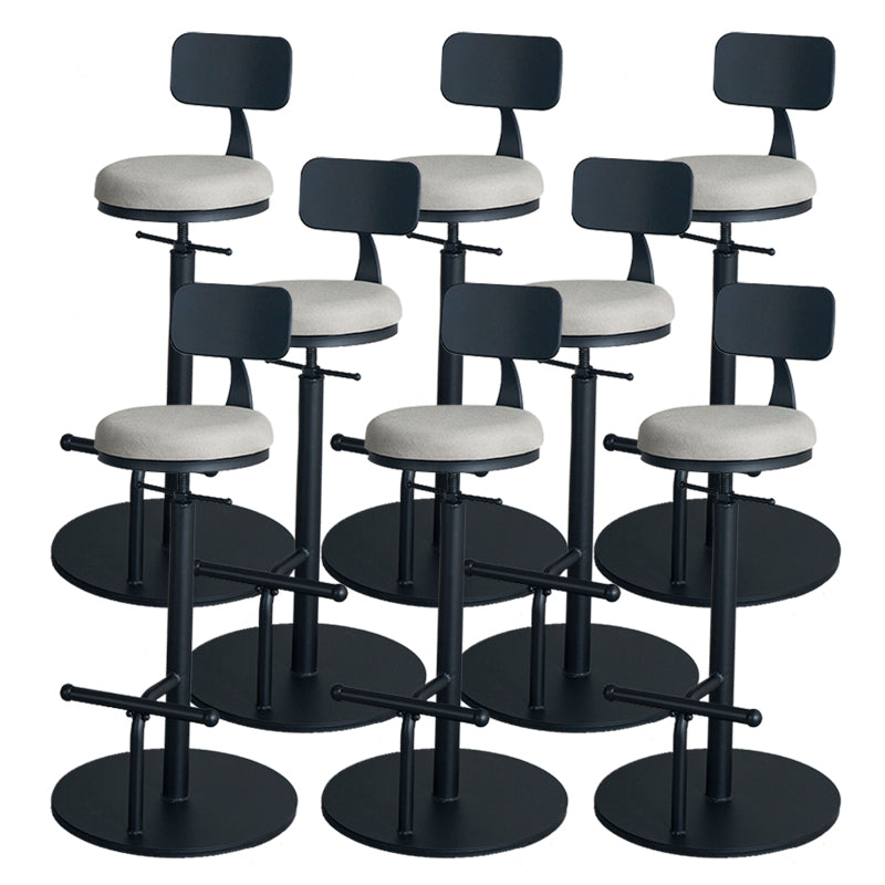 Metal Adjustable Height Bar Stool Industrial Armless Bar Stool with Footrest