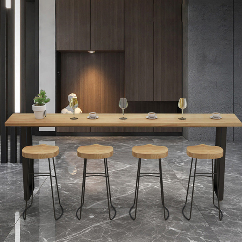 Table de la hauteur du bar moderne Table de pub bistro à bois massif pour salon
