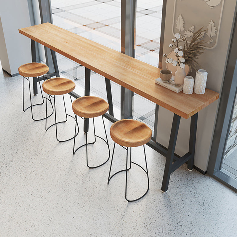 Mesa de altura de la barra rectangular Mesa de barra de bistro de metal negro para sala de estar