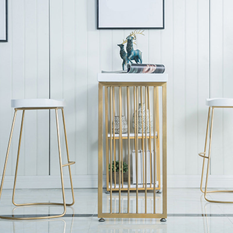 Mesa de altura de barra superior de madera mesa de pub de bistro de estilo moderno con 2 estantes