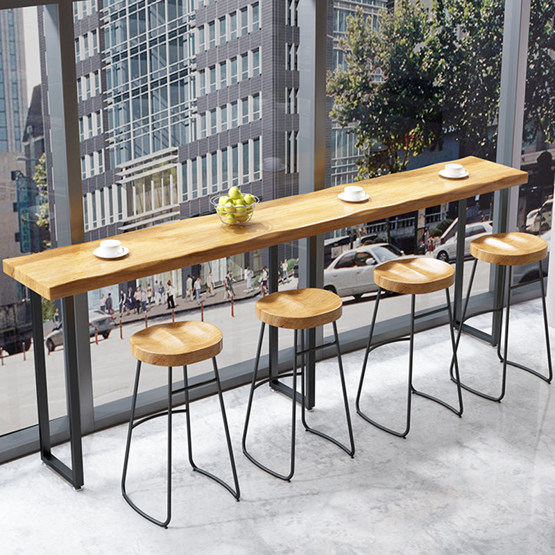 Mesa de altura de barra de madera de altura de estilo industrial mesa de pub de bistro para uso de patio