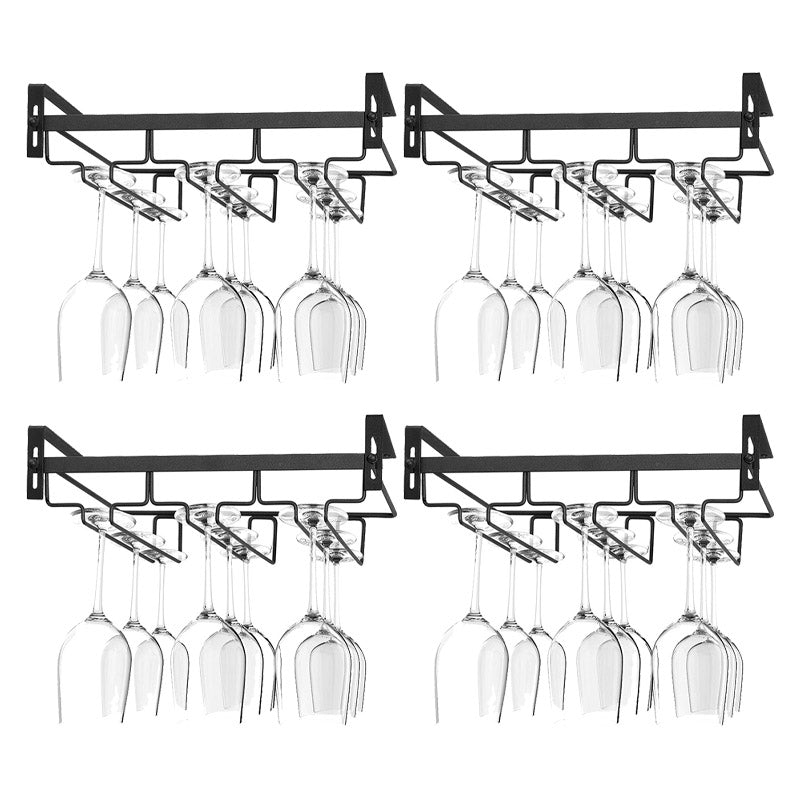 Modern Style Hanging Wine Glass Rack Metal Glass & Stemware Holder for Kitchen 4 Piece Set Clearhalo 'furn' 'furn_wine_racks' 'Furniture' 'Kitchen & Dining Furniture' 'Wine Racks' 'wine_racks' 6475149