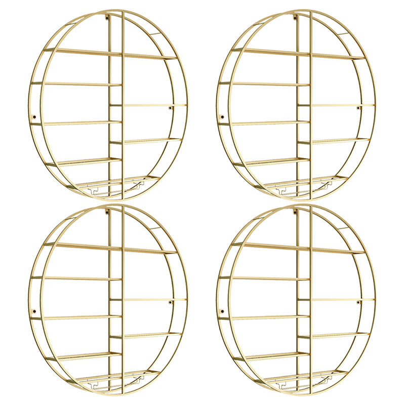 Bottiglia di vino in metallo moderno e portabottiglie in vetro a parete round round