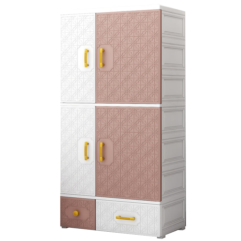 Armario con bisagras con varilla de ropa Armario de plástico