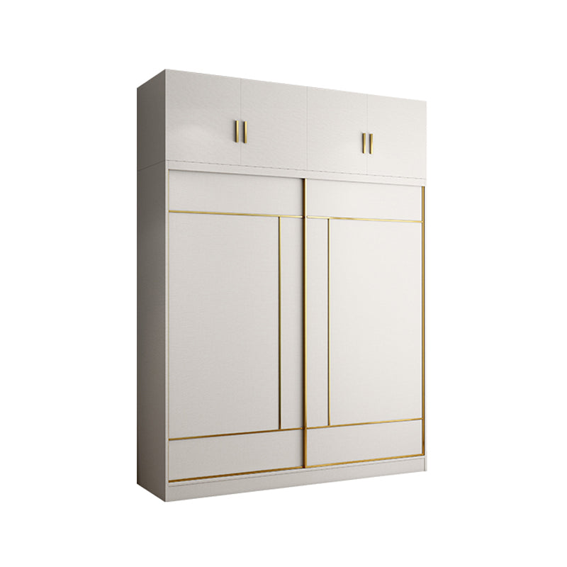 Color White Wooden Wardrobe tissu de tissu inclus le placard de garde-robe pour la maison