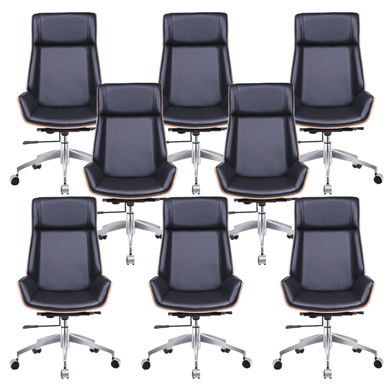 Faux Leather Managers Chair Modern Armless Upholstered Office Chair 8 Piece Set High-Back (Over 22 in.) Clearhalo 'furn' 'furn_office_chair' 'Furniture' 'Office Chairs' 'Office Furniture' 'office_chair' 6476195