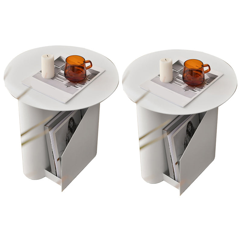 コンテンポラリーラウンドエンド表18.5 "背の高いメタルペデスタルサイドテーブル