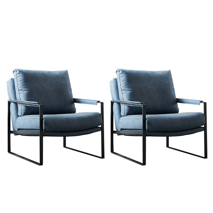Solid Color Mid-century Modern Armchair Sled Arm Chair for Living Room Blue 2 Piece Set Clearhalo 'Accent Chairs' 'accent_chairs' 'Chairs & Seating' 'furn' 'furn_accent_chairs' 'Furniture' 'Living Room Furniture' 6478627
