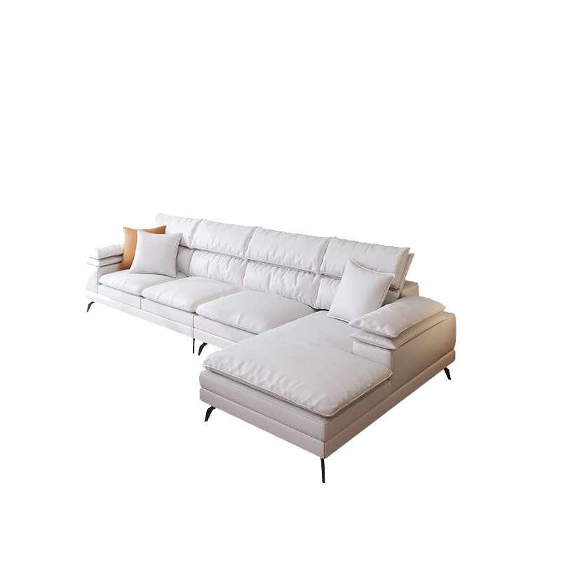 36 "H Contemporary Sectional divano in pelle Crema a cuscino sezionale