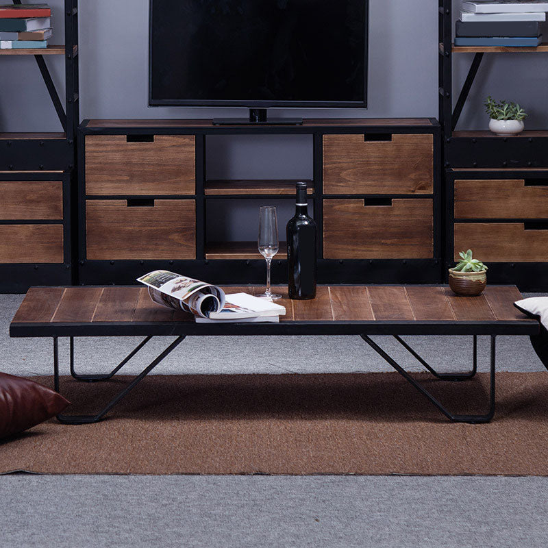 Rectangle Solid Wood Coffee Table Modern 4 Legs Coffee Cocktail Table