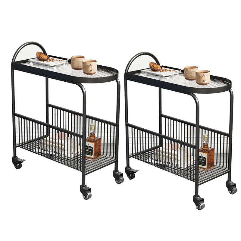 Top di vetro moderno con tavolino accento per il soggiorno a doppio livello di archiviazione