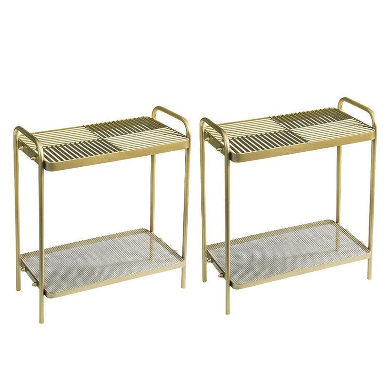 4 Beine rechteckige Seiten Tabelle 19,68 Zoll breiter Endtisch mit 2 Regalen