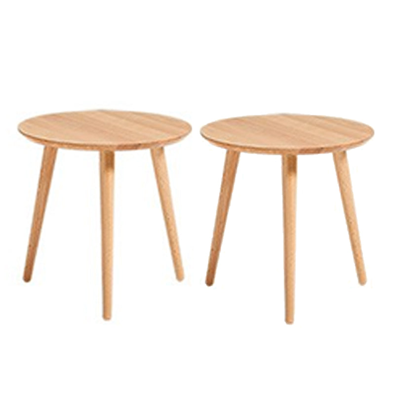 Contemporary Wood 3 Legs Round Living Room Accent Side Table Natural 2 Clearhalo 'Coffee & Accent Tables' 'End & Side Tables' 'end_side_tables' 'furn' 'furn_end_side_tables' 'Furniture' 'Living Room Furniture' 6479781