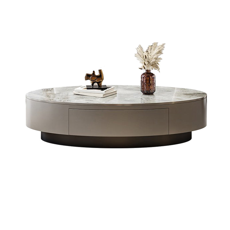 Ovale leisteen salontafel trommel koffiecocktailtafel met lade