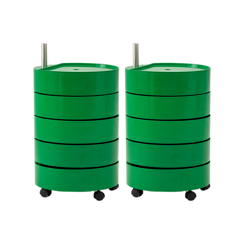 5 estantes Mesa nocturna contemporánea Redonda de noche, 27.6 "de alto