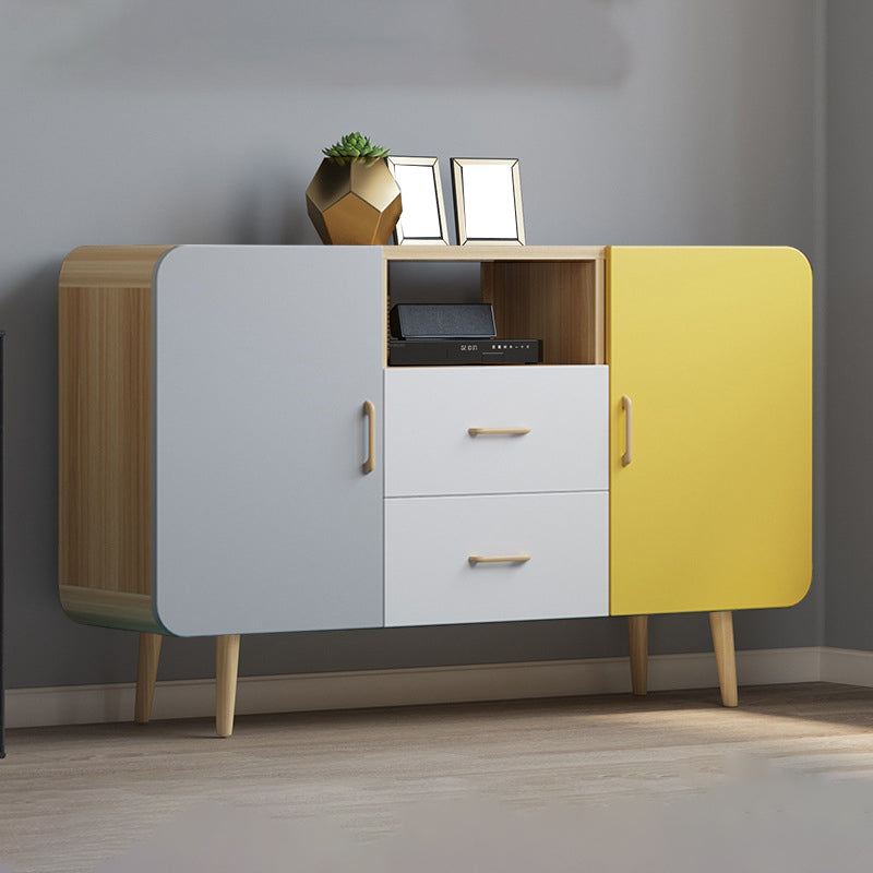 Console de média télévisé en bois d'origine contemporain avec stockage avec stockage