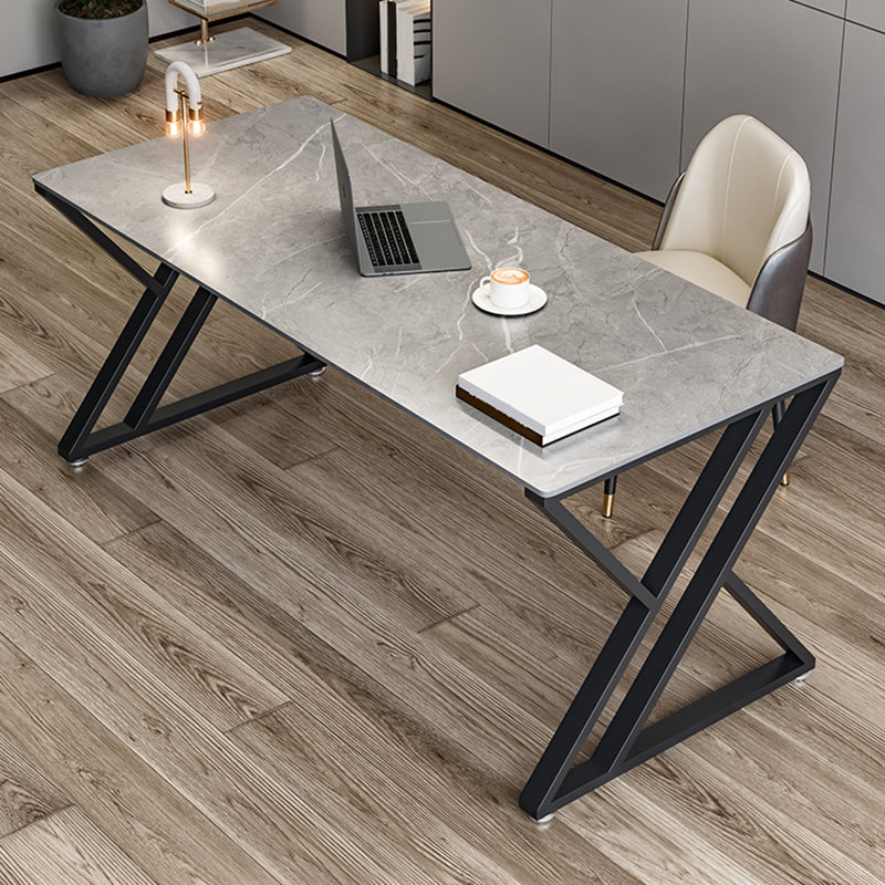 Bureau de jeu rectangulaire industriel Bureau d'ordinateur de finition antique avec jambes métalliques