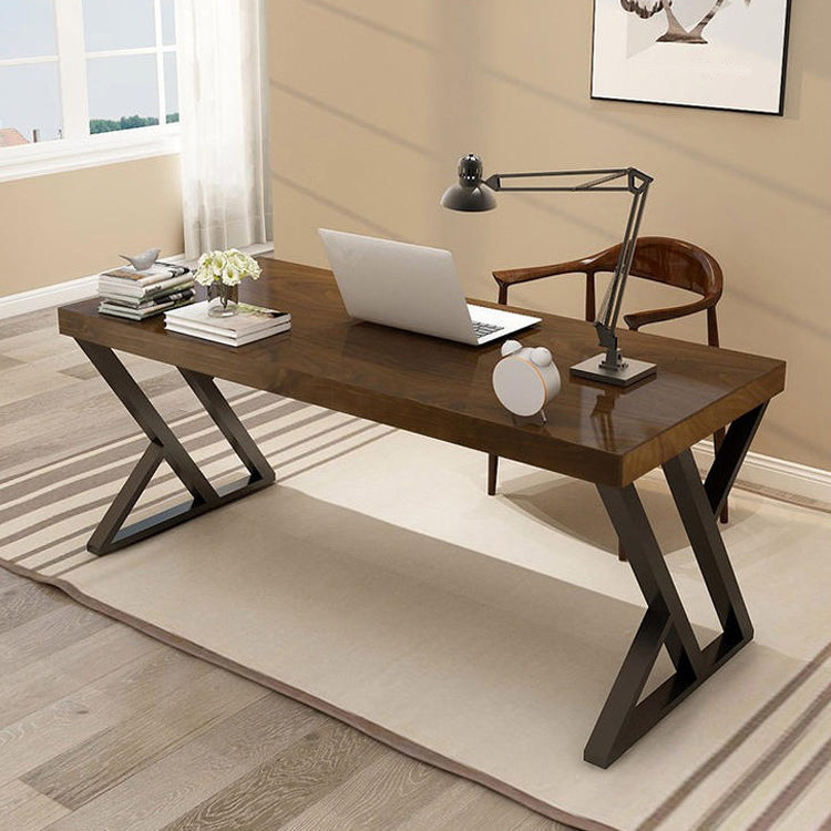 Escritorio de escritura de madera escritorio de oficina industrial rectangular con patas de metal