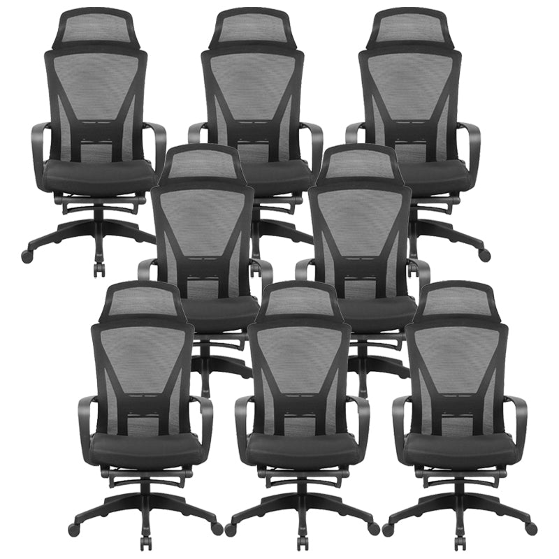Fixed Arms Office Chair Adjustable Seat Height Modern Slide Desk Chair 8 Piece Set Clearhalo 'furn' 'furn_office_chair' 'Furniture' 'Office Chairs' 'Office Furniture' 'office_chair' 6488302