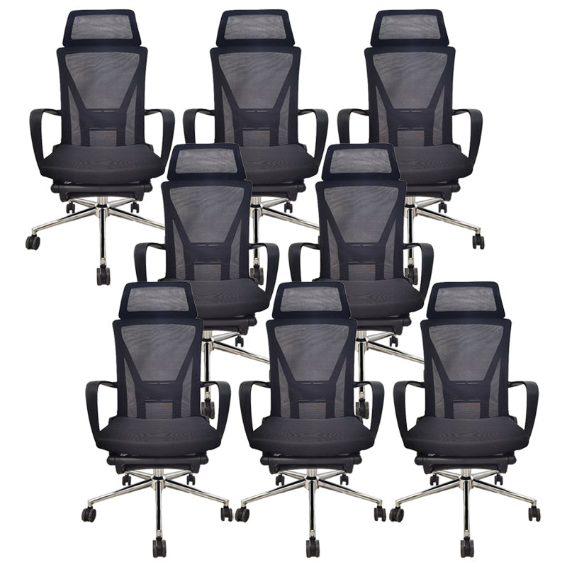 Modern Desk Chair Fixed Arms Task Chair with Wheels for Office 8 Piece Set Clearhalo 'furn' 'furn_office_chair' 'Furniture' 'Office Chairs' 'Office Furniture' 'office_chair' 6488316