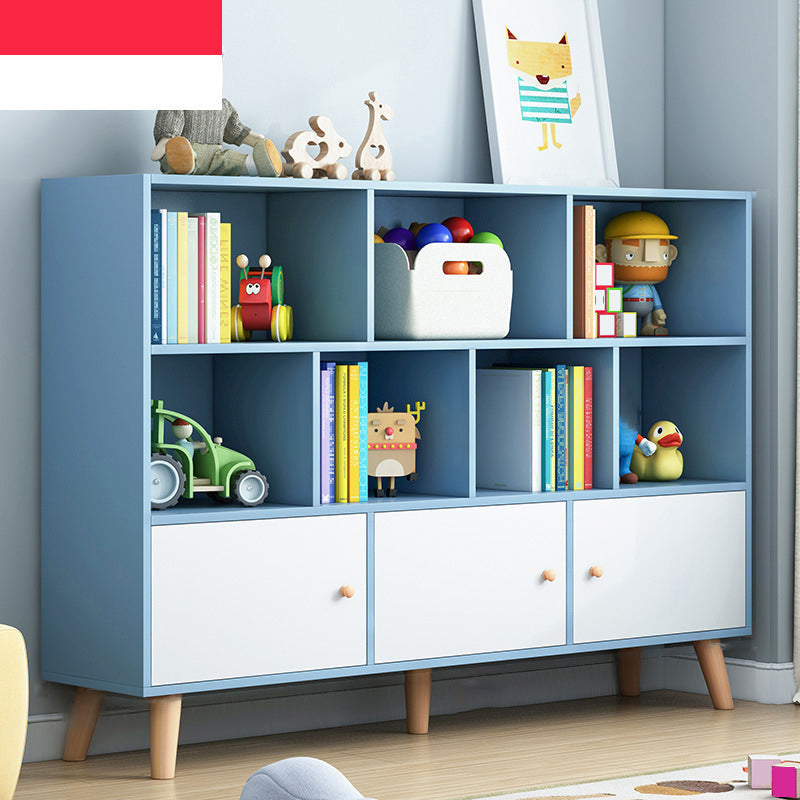 Scandinavische standaard boekenkast ontworpen houten boekenplank met kasten