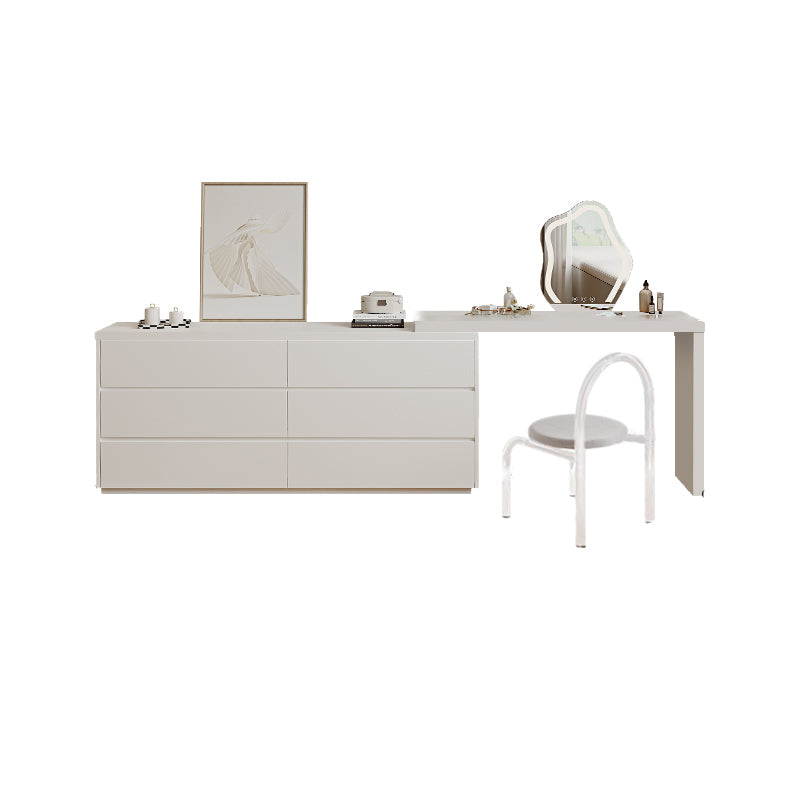 15,74 "tavolo da banco per trucco bianco di vanità largo con 6 cassetti