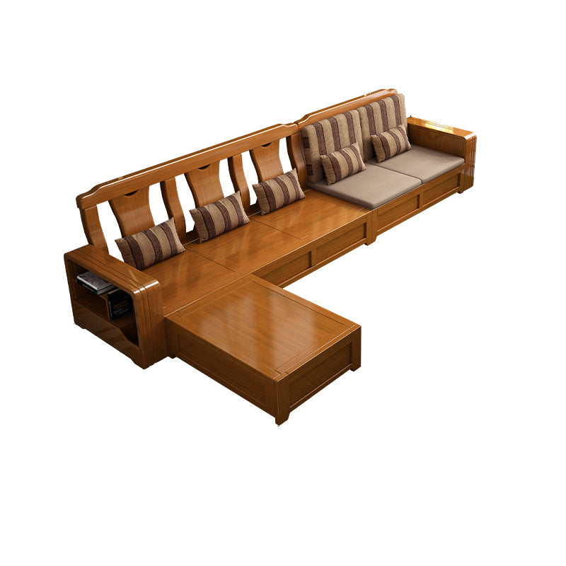 68"W Contemporary Sectional Sofa Fabric Sectional with Bostol Pillows 139"L x 68"W x 36"H Cotton Clearhalo 'furn' 'furn_sectionals' 'Furniture' 'Living Room Furniture' 'Sectionals' 6489825