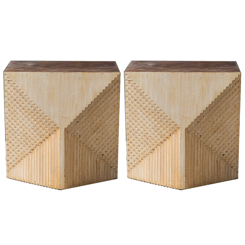 Tavolo laterale rustico in legno da 23,62 pollici Tavolino naturale in finitura in difficoltà