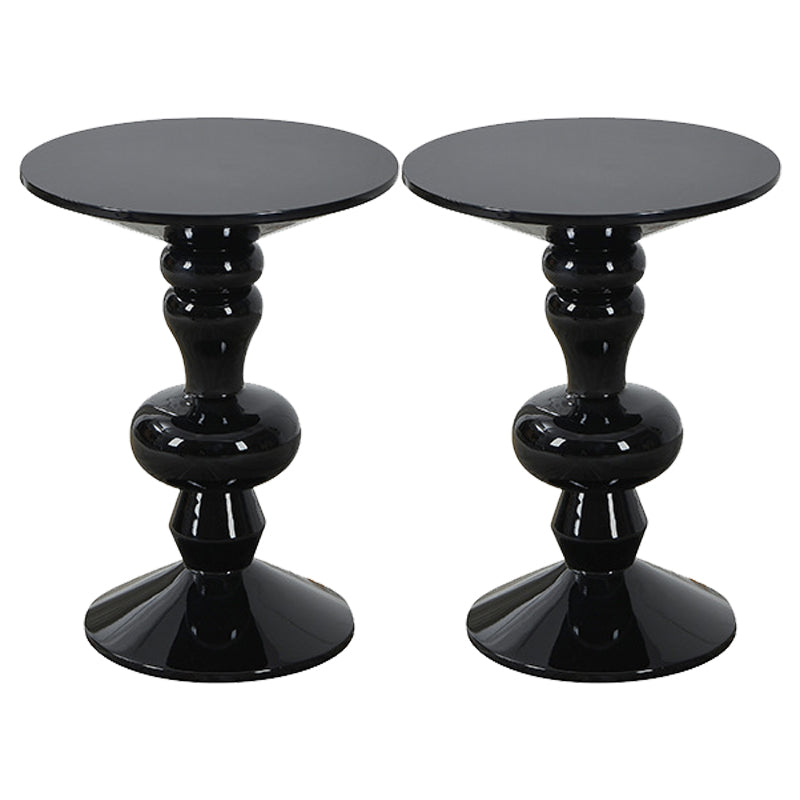 Contemporary End Table Wood Pedestal Round Living Room Side End Table Black 2 Clearhalo 'Coffee & Accent Tables' 'End & Side Tables' 'end_side_tables' 'furn' 'furn_end_side_tables' 'Furniture' 'Living Room Furniture' 6490121