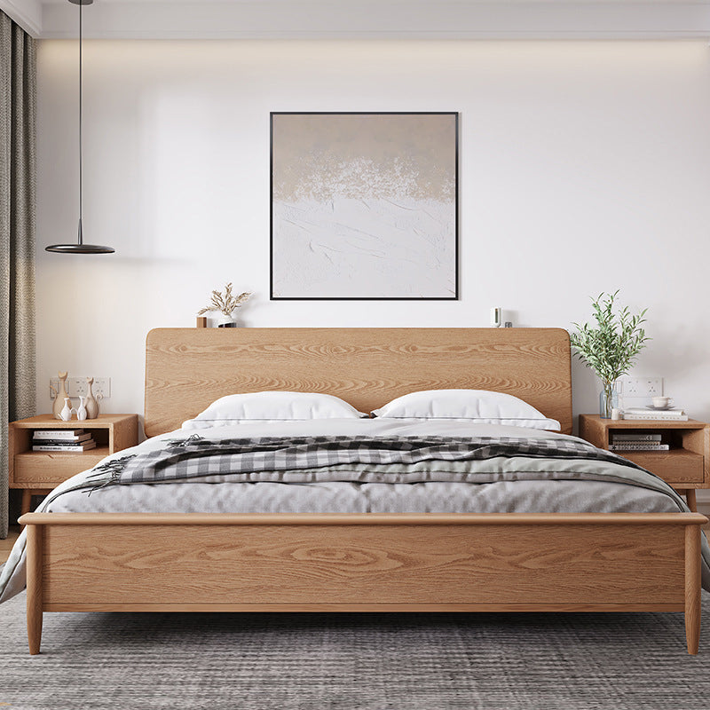Contemporary Standard Bed Espresso Solid Wood Panel Bed with Headboard California King Single Bed Clearhalo 'Bedroom Furniture' 'Beds' 'furn' 'furn_beds' 'Furniture' 6490255