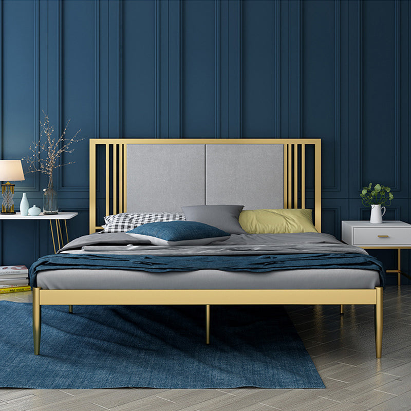 Letto rettangolare del letto standard in metallo glam con gamba dorata personalizzata