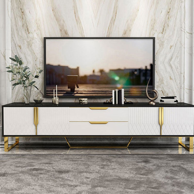 Wooden Media Console Contemporary TV Stand Console for Living Room Black White Clearhalo 'furn' 'furn_tv_stands_entertainment_centers' 'Furniture' 'Living Room Furniture' 'TV Stands & Entertainment Centers' 'TV Stands & Media Storage Furniture' 'tv_stands_entertainment_centers' 6498487