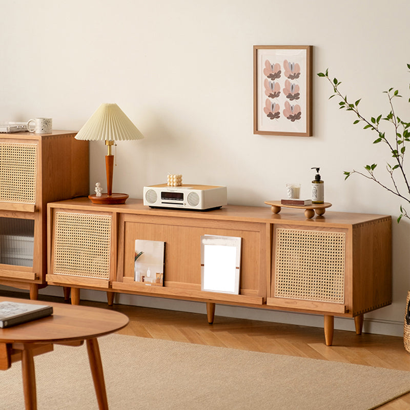 Console de média télévisé en bois massif console moderne pour le salon