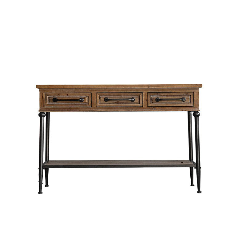 Industrial Cabinet Bar Pulls With Stroge Rectangle Distressed Wood Accent Cabinet 48"L x 18"W x 31"H Clearhalo 'Cabinets & Chests' 'cabinets_chests' 'furn' 'furn_cabinets_chests' 'Furniture' 'Living Room Furniture' 6505521