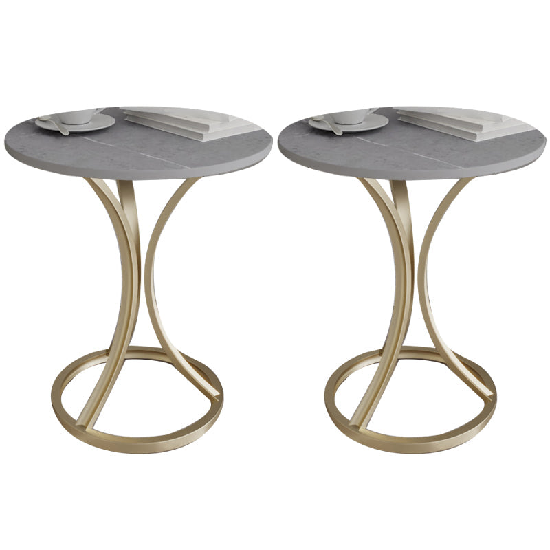 Tavolo da piedistallo moderno tondo in ardesia per soggiorno per soggiorno