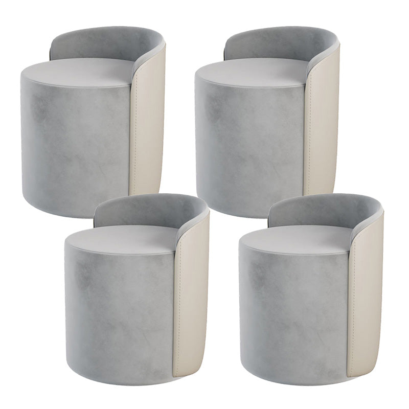 Contemporary Tear Resistant Pouf Round Grey Pouf for Living Room Grey 4 Piece Set Clearhalo 'furn' 'furn_ottomans_poufs' 'Furniture' 'Living Room Furniture' 'Ottomans & Poufs' 'ottomans_poufs' 6508324