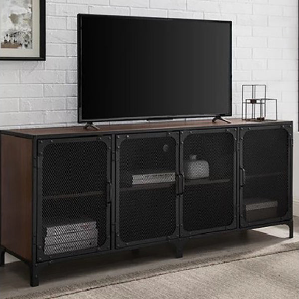 Industrial Pine TV Stand Console Enclosed Storage TV Media Stand for Living Room 94.5"L x 16"W x 27.5"H Clearhalo 'furn' 'furn_tv_stands_entertainment_centers' 'Furniture' 'Living Room Furniture' 'TV Stands & Entertainment Centers' 'TV Stands & Media Storage Furniture' 'tv_stands_entertainment_centers' 6513611
