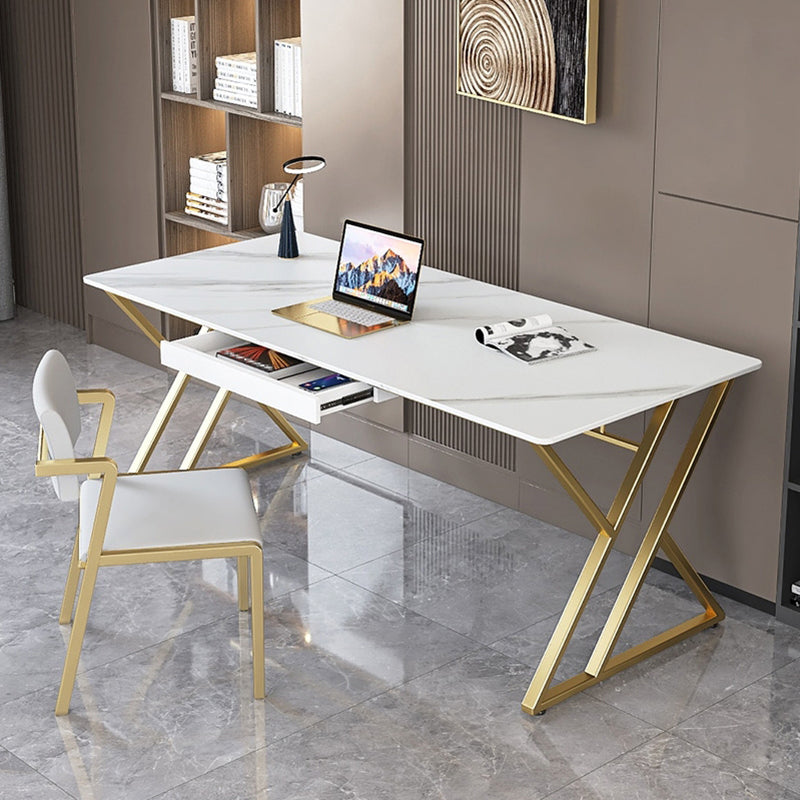 29,25 pollici H Classic Glam Office Desk White RECTALGLY Desk
