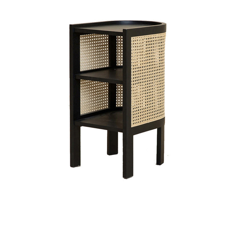 Tabla lateral de 15 "de ancho 4 Piernas Mesa lateral de acento de madera maciza con almacenamiento