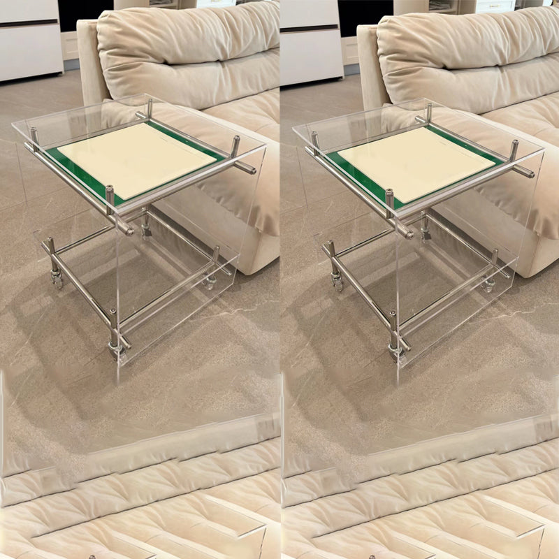 Moderne Acryl -obere rechteckige Doppelstufe Akzent -Seiten Tabelle