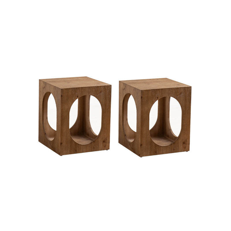 Table d'appoint rustique en bois massif