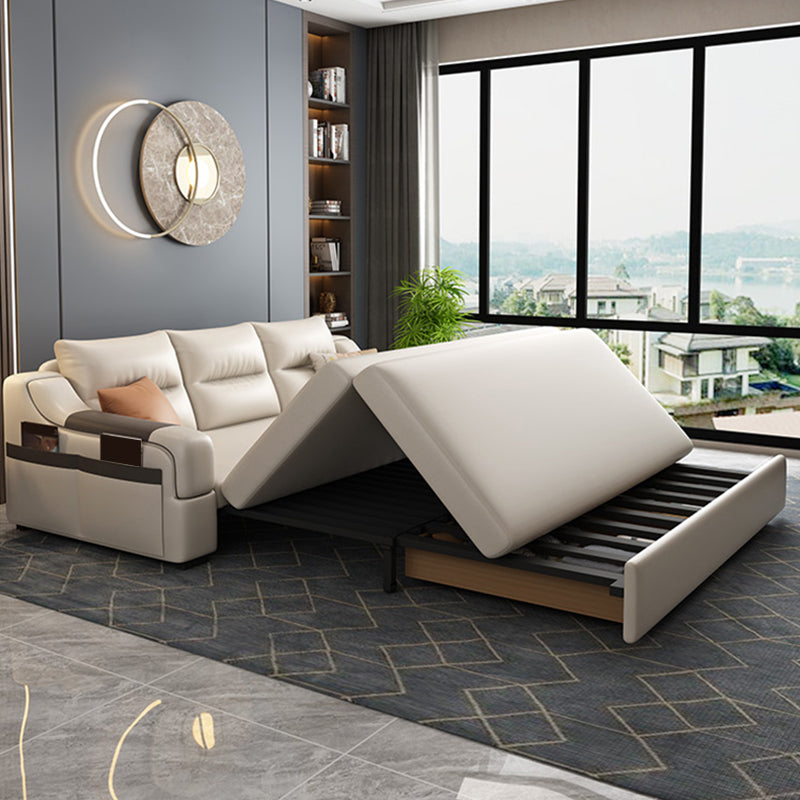 Bonded lederen bank futon hedendaagse futon slaper bank met opslag