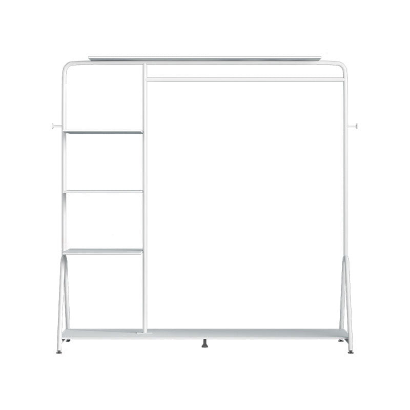 Industrial Style Coat Rack Metal Free Standing Multi Layer Shelves Coat Rack 59.1"L x 15.7"W x 59.4"H White Clearhalo 'Entry & Mudroom Furniture' 'furn' 'furn_hall_tree_coat_racks' 'Furniture' 'Hall Trees & Coat Racks' 'hall_tree_coat_racks' 6525046