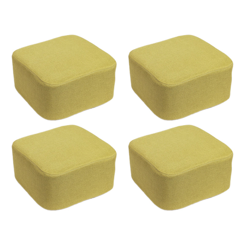Contemporary Pouf Ottoman Fabric Upholstered Solid Color Square Ottoman Light Green 4 Piece Set Clearhalo 'furn' 'furn_ottomans_poufs' 'Furniture' 'Living Room Furniture' 'Ottomans & Poufs' 'ottomans_poufs' 6525423